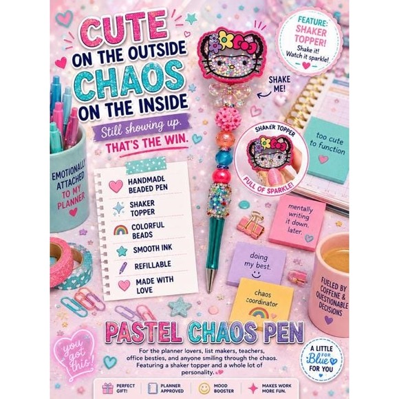 Other - Hello Kitty Inspired Beaded Pen | Teacher Gift | Kawaii Office Supplies